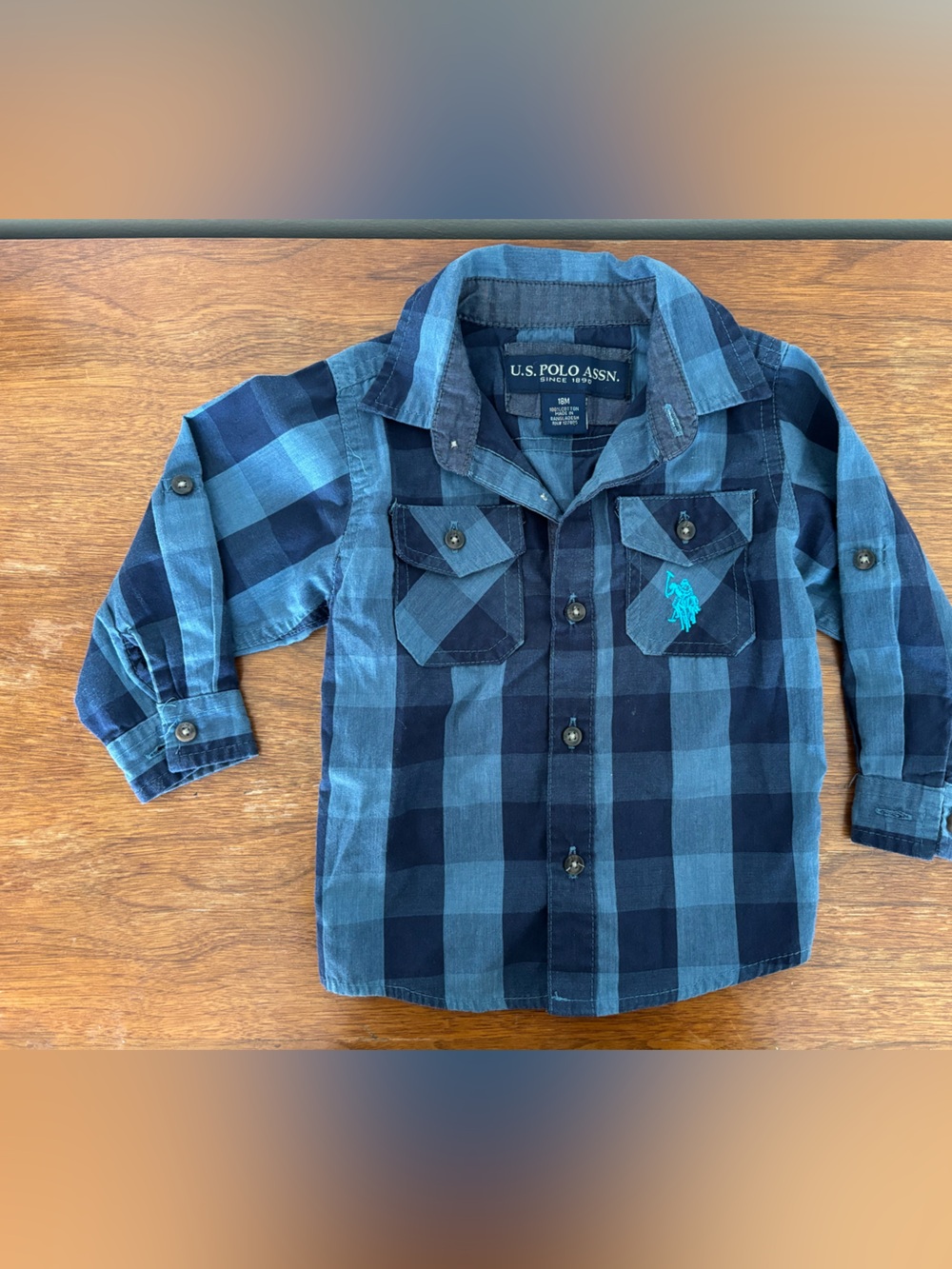 U.S. Polo Assn. Boys' Blue Plaid Button-Down Shirt